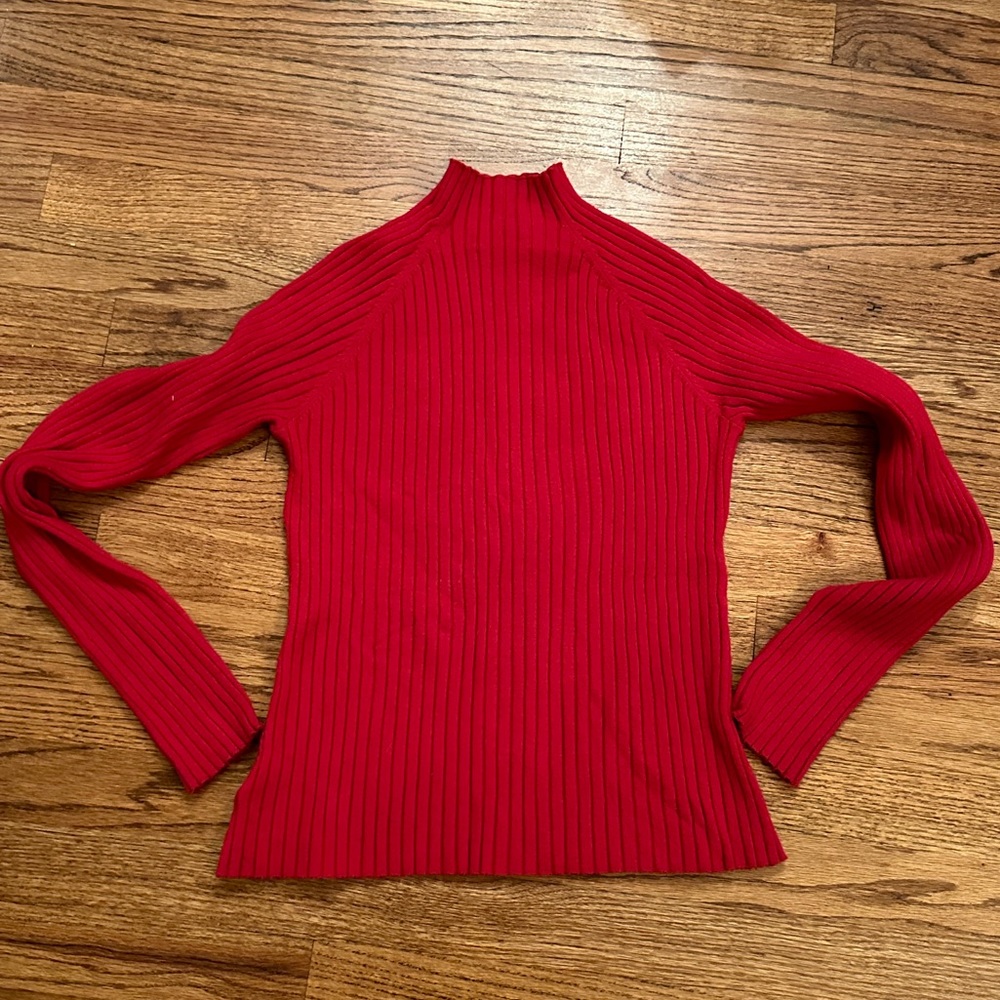 Mayoral Girls Mock Neck Sweater, red. Size 16